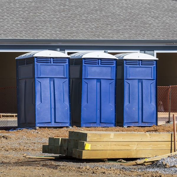 how often are the portable restrooms cleaned and serviced during a rental period in Brooks